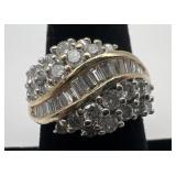 10k gold and diamond ring, size 7, 5.07 dwt,