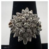 14k gold and diamond ring, size 6, 2.94 dwt,