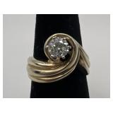 14k gold and diamond ring, size 5.25, 3.35 dwt