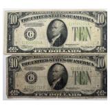 1934-A & 1934 $10.00 US notes