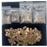 Collection of US cents, wheat & Lincoln, various