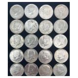 20-1967 Kennedy half dollar coins