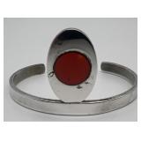 Vintage Pierre Cardin Sterling & Carnelian cuff,