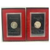 2-1972 Eisenhower uncirculated dollar coins in