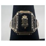 10k gold Greenfield class ring, Herf Jones, size