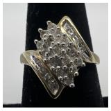 10k gold and diamond ring, size 6.75, 1.85 dwt,