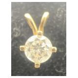 Diamond pendant, .26 dwt, unmarked, tested