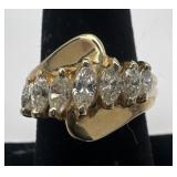 14k gold and diamond ring, size 7, 3.13 dwt,