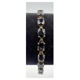 10k gold and onyx bracelet, 7' long, 5.59 dwt