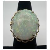14k gold and opal ring, size 5.75, 5.38 dwt,