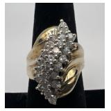 10k gold and diamond ring, size 7, 4.48 dwt