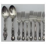 Group of Sterling flatware, 2 serving spoons and