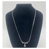 14k gold and aquamarine necklace, 18.25', 3.24