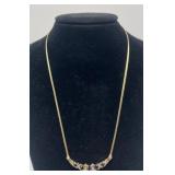 10k gold and sapphire necklace, 17.5' long, 2.6
