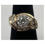 14k gold and diamond ring, size 5, 6.0 dwt,