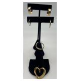 4 14k gold earrings, 14k gold pendant & 10k