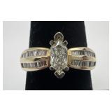 14k gold and diamond ring, size 6.75, 2.95 dwt,