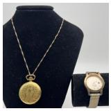 Ladies Relic wristwatch & Rodania pocket watch