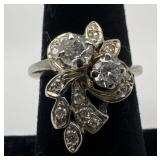 14k gold and diamond ring, size 6.25, 2.57 dwt,