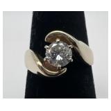 14k gold and diamond ring, size 6, 3.27 dwt
