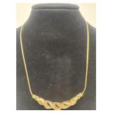14k gold and diamond necklace, 16.5' long, 6.91