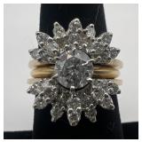 14k gold and diamond ring, size 6, 5.64 dwt,
