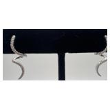 18k gold and diamond earrings, 1' long, 2.48 dwt,