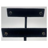 2 pair 14k gold and sapphire earrings, .95 dwt