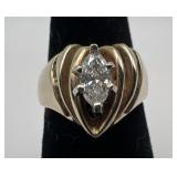 14k gold and diamond ring, size 5.5, 4.93 dwt