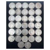 32 Silver Roosevelt dimes, 2.54 oz Troy