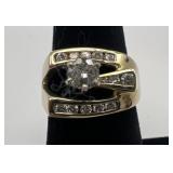 14k gold and diamond ring, size 6, 4.56 dwt