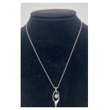 14k gold and diamond necklace, marked '585',