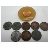 1994-D Lincoln. cent in plastic, 5 Indian head