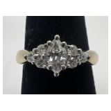 14k gold and diamond ring, size 6, 2.56 dwt,