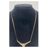 14k gold and diamond necklace, 16.75' long, 5.45