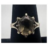 10k gold & smoky quartz ring, size 7, 1.56 dwt,