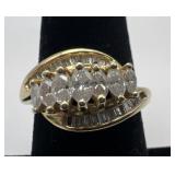 14k gold and diamond ring, size 7, 3.84 dwt,