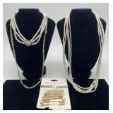 Group of faux pearl jewelry