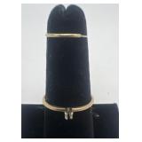 2 14k gold rings, sizes 1 & 6.5, .76 dwt, no