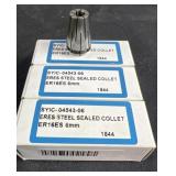 3 new SYIC ER16ES 6mm steel sealed collet, part