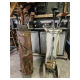 2 Golf bags w/ clubs. Wood and Iron