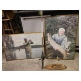 2 Framed fishing photos with the Big Catch.