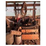 Pictured items along lean to wall, B&D Workmate,