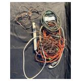 Group of extension cords and power strip