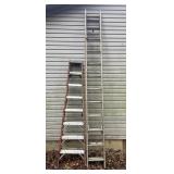 8' Weller fiberglass ladder & 24' Werner aluminum