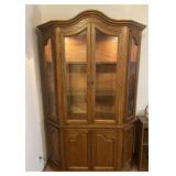 Lighted curio cabinet with 4 upper glass doors