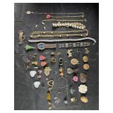 Group of fashion jewelry, necklaces, earrings,
