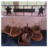 Collection of baskets and wall decor