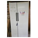 Refrigerator side by side w/ freezer. Works well.