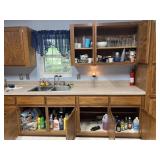 Contents of 2 upper kitchen cabinets and 4 lower